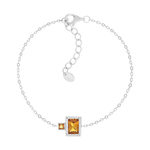 Bracelet argent 925 et zirconias jaunes 19cm - vue 1