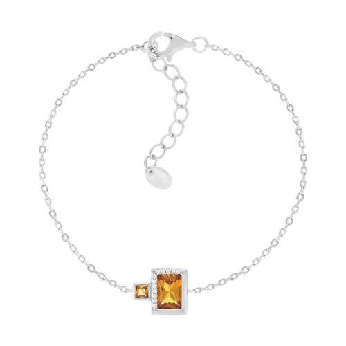 925 silver and yellow zirconia bracelet 19cm