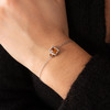 Bracelet argent 925 et zirconias jaunes 19cm - vue Vporté 1