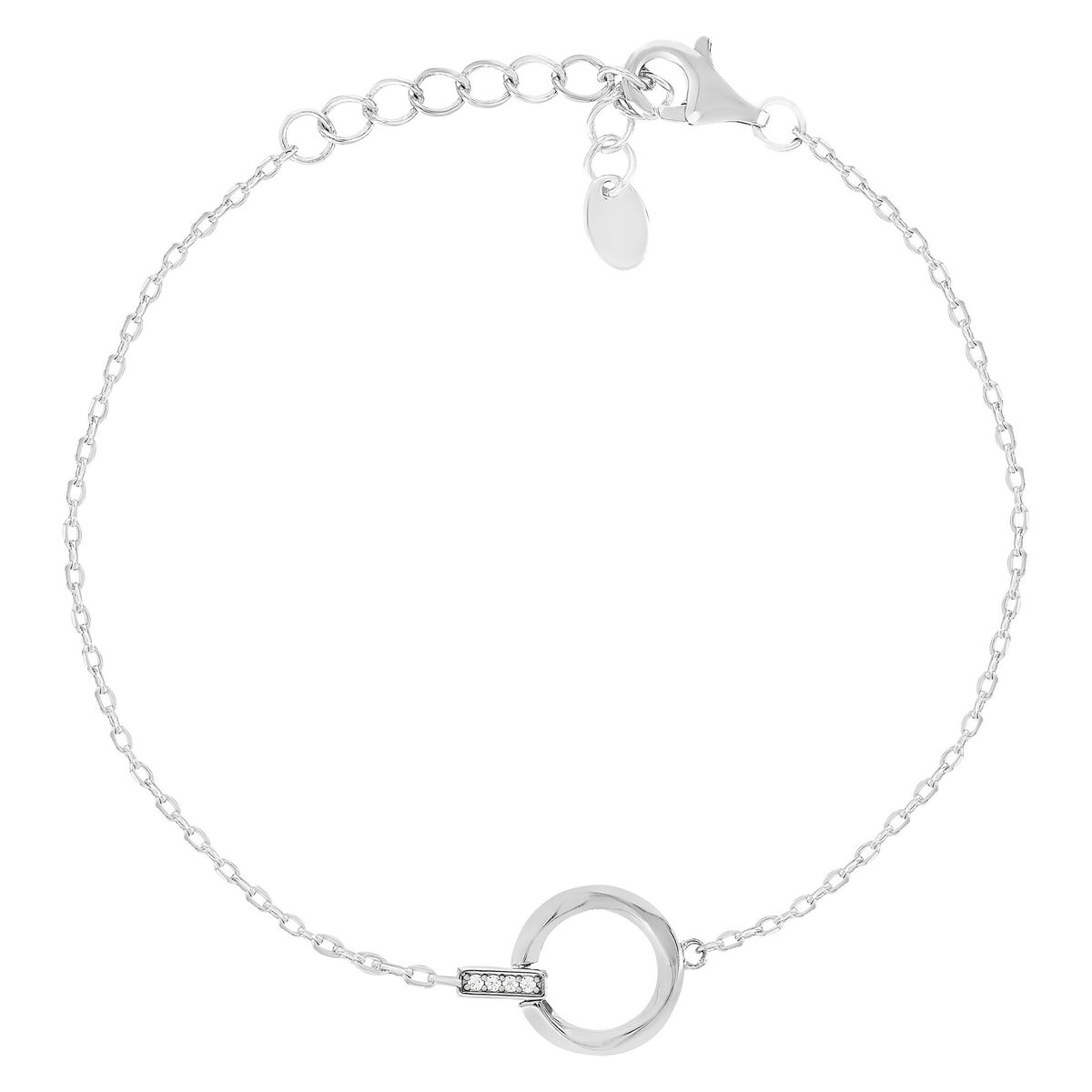 Bracelet argent 925 et zirconias 19cm