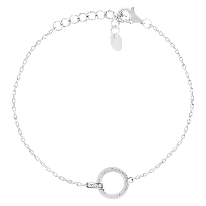 Bracelet argent 925 et zirconias 19cm - vue 1