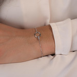 Bracelet argent 925 et zirconias 19cm - vue porté 1