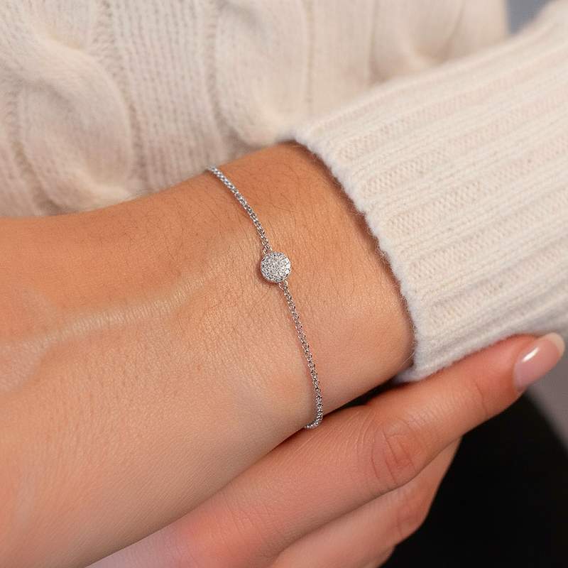 Bracelet argent 925 et zirconias 19cm - vue porté 1