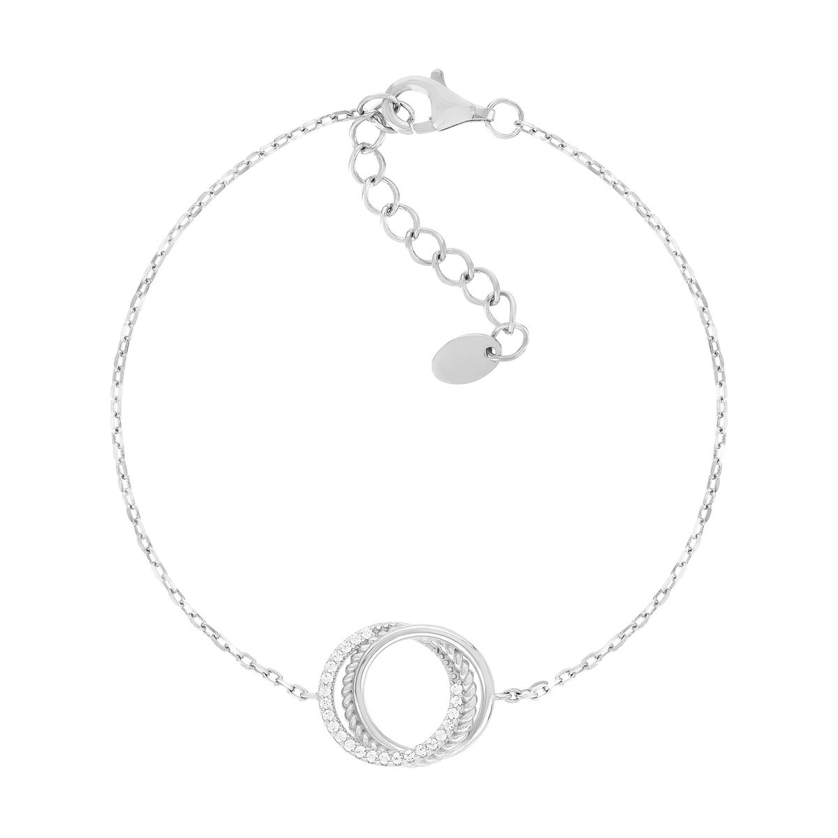 Bracelet argent 925 et zirconias 19cm