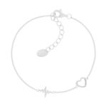 Bracelet argent 925 motif coeur 19cm - vue 1