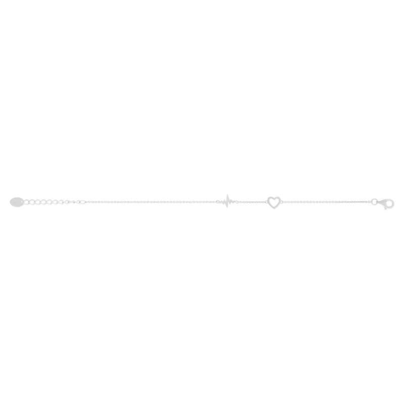 Bracelet argent 925 motif coeur 19cm - vue 2