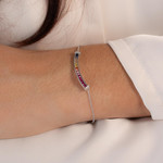 Bracelet argent 925 pierres synthétiques multicolores et zirconias 19cm - vue porté 1