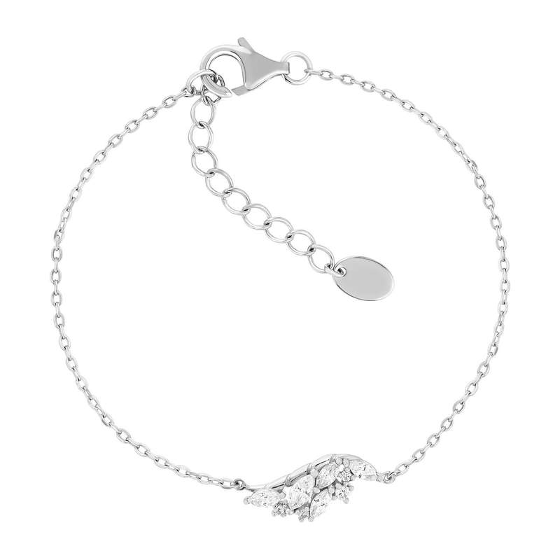 Bracelet argent 925 et zirconias 19cm - vue 1