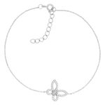 Bracelet argent 925 et zirconias papillon 19cm - vue 1