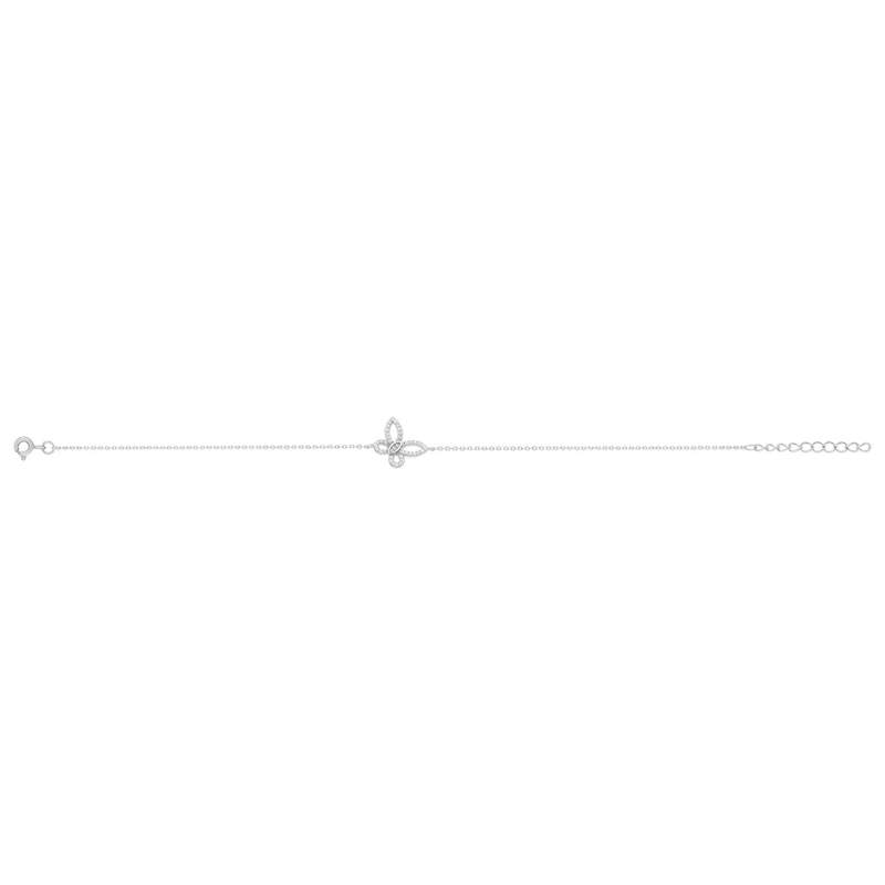 Bracelet argent 925 et zirconias papillon 19cm - vue 2