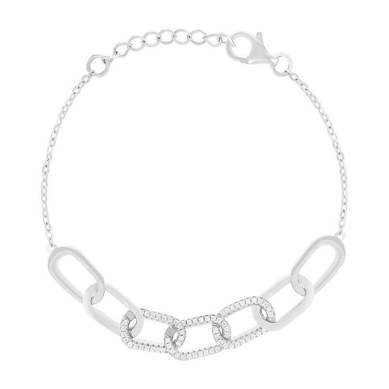Bracelet argent 925 et zirconias 19cm - vue 1