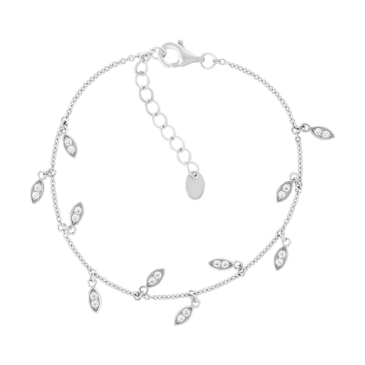 Bracelet argent 925 et zirconias 19cm