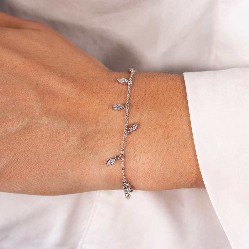 Bracelet argent 925 et zirconias 19cm - vue porté 1