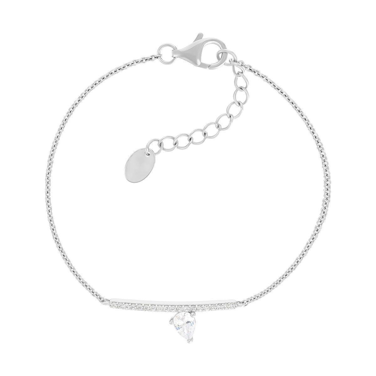 Bracelet argent 925 et zirconias 19cm