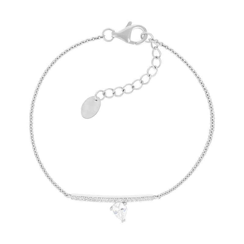 Bracelet argent 925 et zirconias 19cm - vue 1