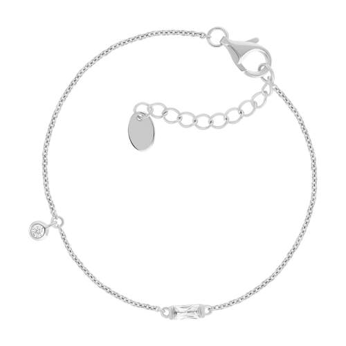925 silver and zirconia bracelet 19cm