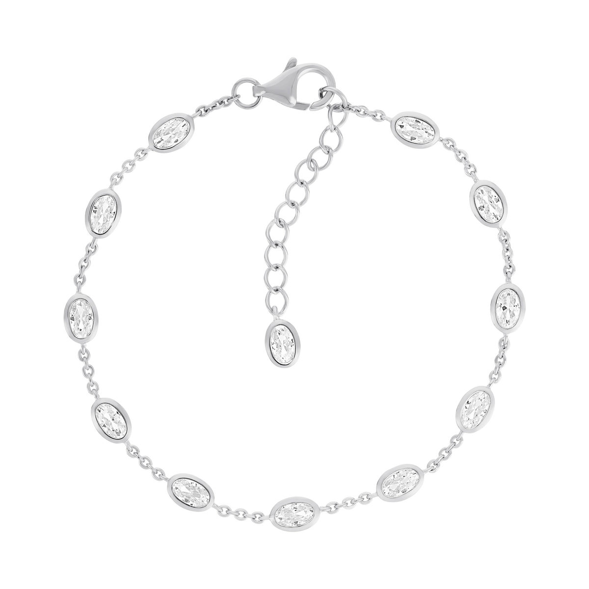 Bracelet argent 925 et zirconias 19cm