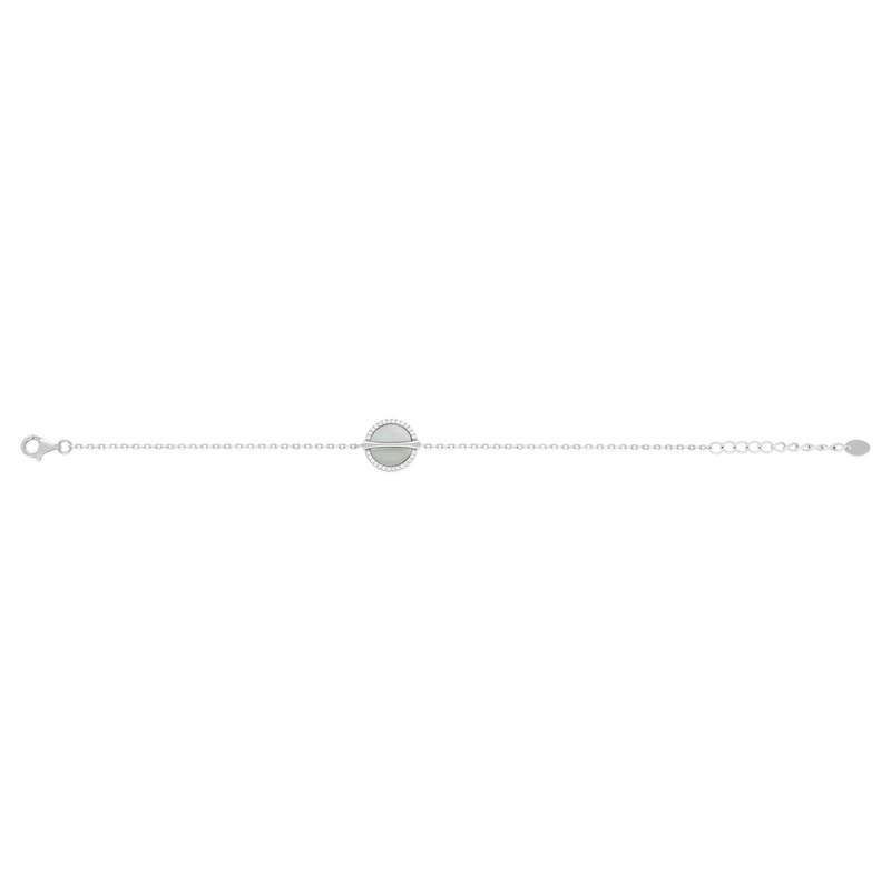 Bracelet argent 925 nacres et zirconias 19cm - vue 2