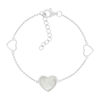 Bracelet argent 925 nacres coeurs 19cm - vue V1