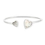 Bracelet jonc argent 925 nacres 17cm - vue 1