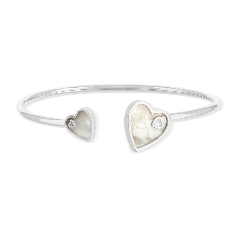 Bracelet jonc argent 925 nacres 17cm - vue 1