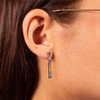 Boucles d'oreilles argent 925 pierres synthétiques multicolores - vue Vporté 1