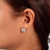 Boucles d'oreilles argent 925 nacres et ziconias - vue Vporté 1