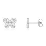 Boucles d'oreilles argent 925 et zirconias papillons - vue 1