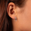 Boucles d'oreilles argent 925 et zirconias infini - vue Vporté 1