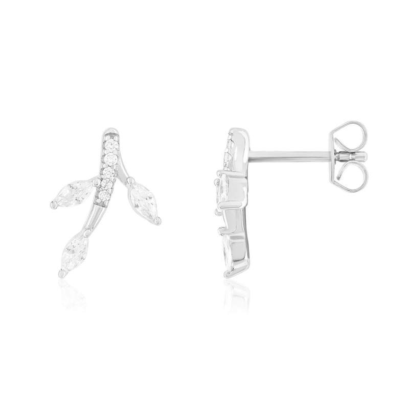 Boucles d'oreilles argent 925 et zirconias - vue 1