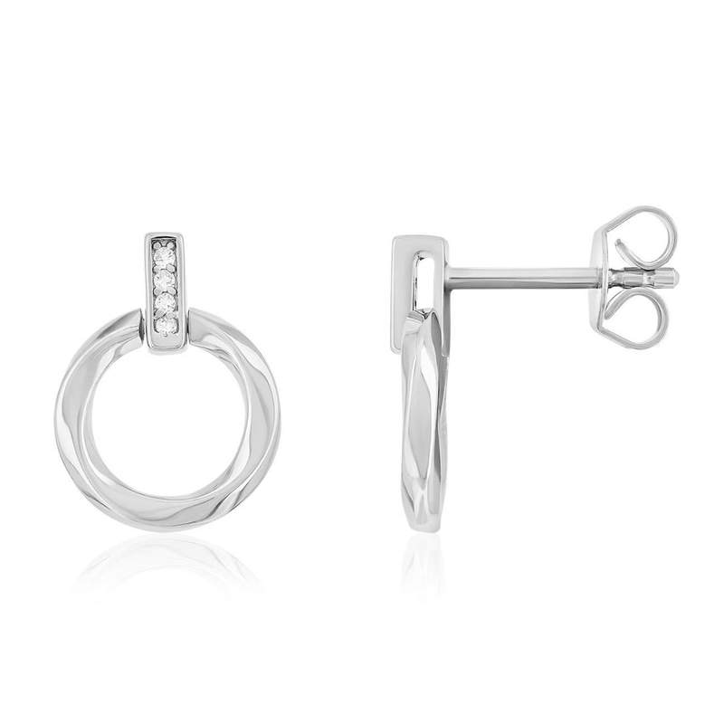 Boucles d'oreilles argent 925 et zirconias - vue 1