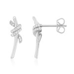 Boucles d'oreilles argent 925 et zirconias - vue 1
