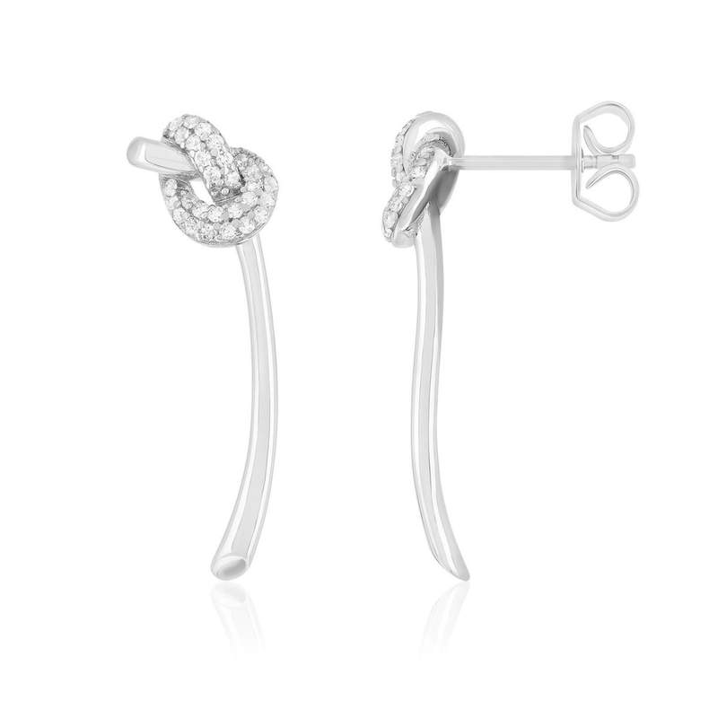 Boucles d'oreilles argent 925 et zirconias - vue 1