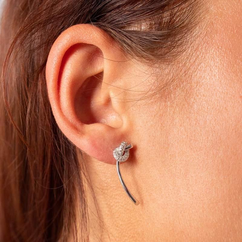 Boucles d'oreilles argent 925 et zirconias - vue porté 1