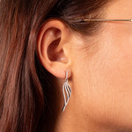Boucles d'oreilles argent 925 et zirconias ailes - vue porté 1