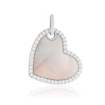 Pendentif argent 925 nacre et zirconias - vue 1