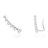 Boucles d'oreilles argent coeurs zirconias - vue V1