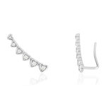 Boucles d'oreilles argent coeurs zirconias - vue 1