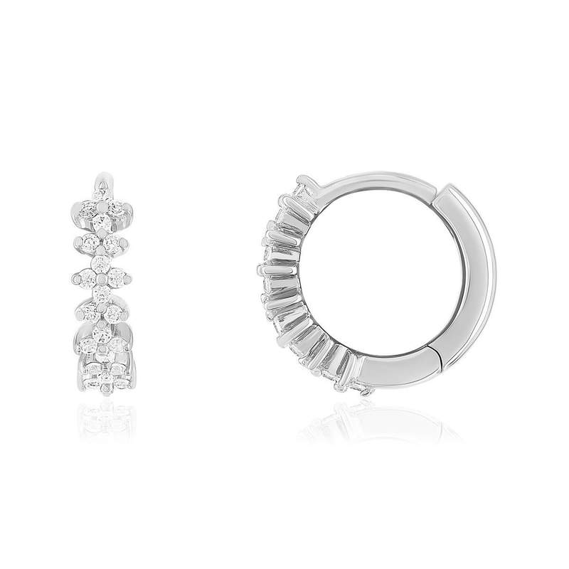 Créoles argent zirconias - vue 1