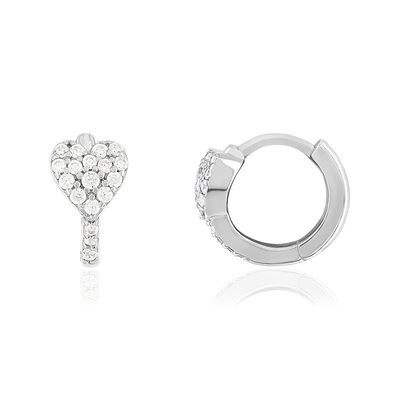 Silver hoop earrings zirconias