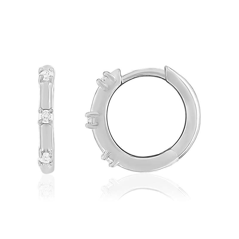 Créoles argent zirconias - vue 1