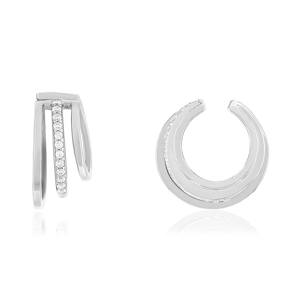 Clips d'oreilles earcuffs argent 925 zirconias