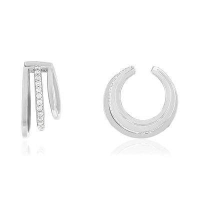 Clips d'oreilles earcuffs argent 925 zirconias