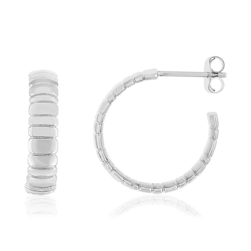 Boucles d'oreilles demi créoles argent 925 - vue 1