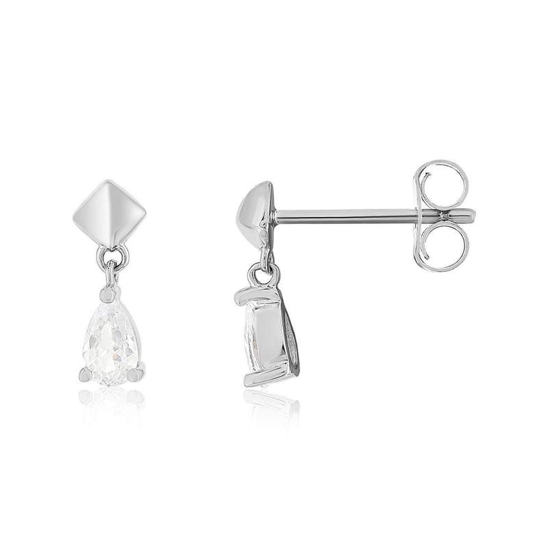 Boucles d'oreilles argent zirconias - vue 1