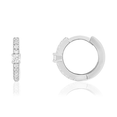 Silver hoop earrings 925 zirconias