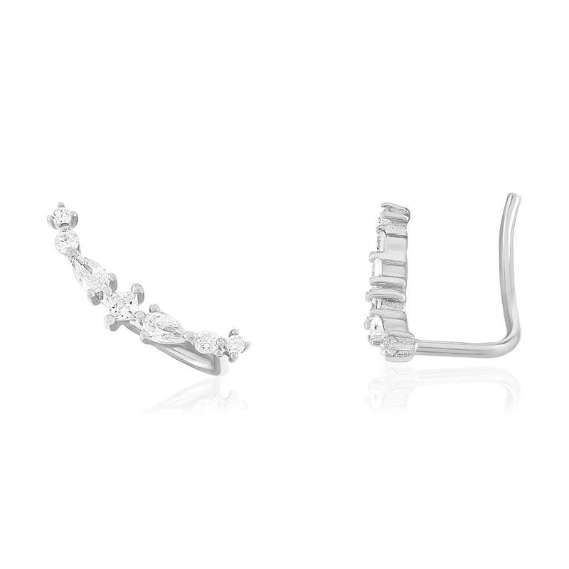 Boucles d'oreilles argent 925 zirconias - vue 1