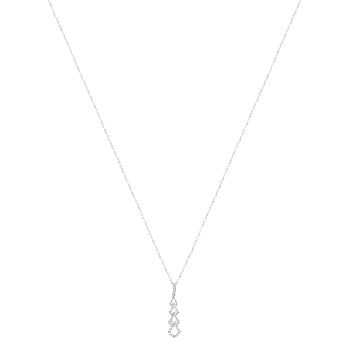 Collier argent 925 et zirconias 45cm - vue 2