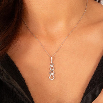 Collier argent 925 et zirconias 45cm