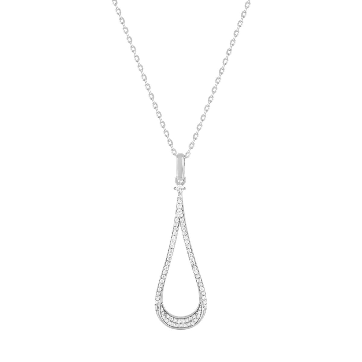 Collier argent 925 et zirconias 45cm